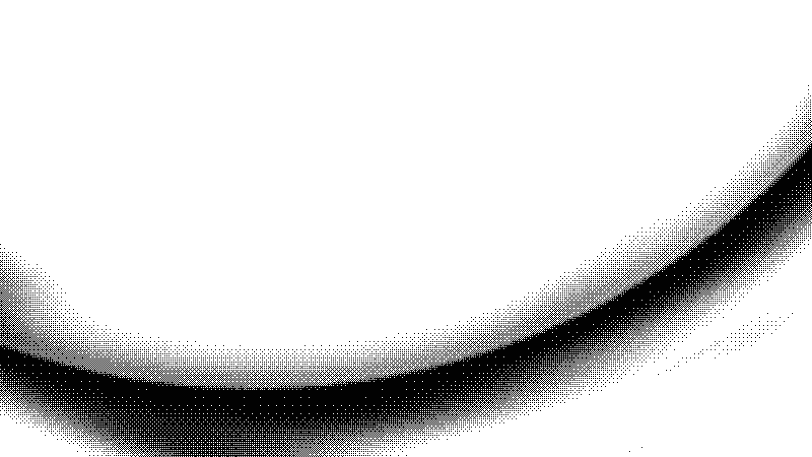 The lower arc of the Singularity ring, dithered, rising from the lower left to the upper right