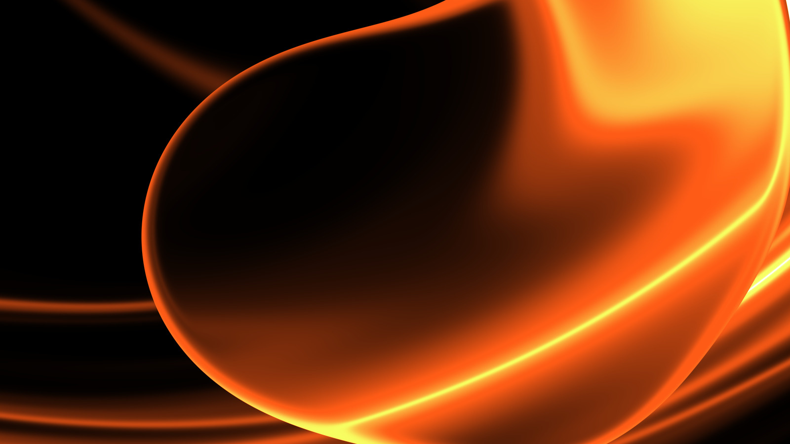 The gem smoke material from Glyphfield in its fire preset, orange and yellow smoke on black, rendered at 3200 by 1800