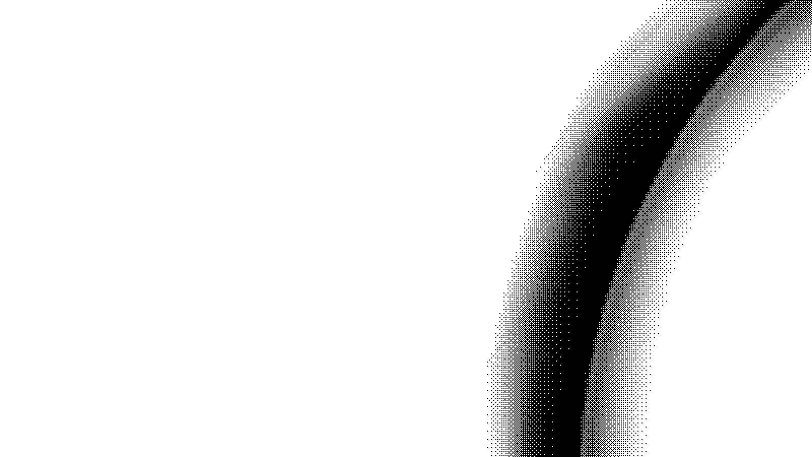 The horizon ring's left arc from the singularity direction, dithered