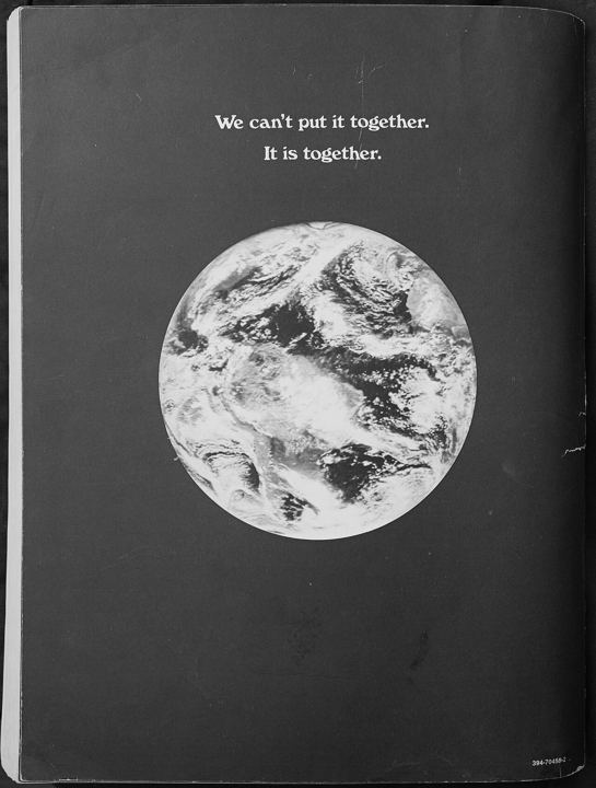 The back cover of the Whole Earth Catalog