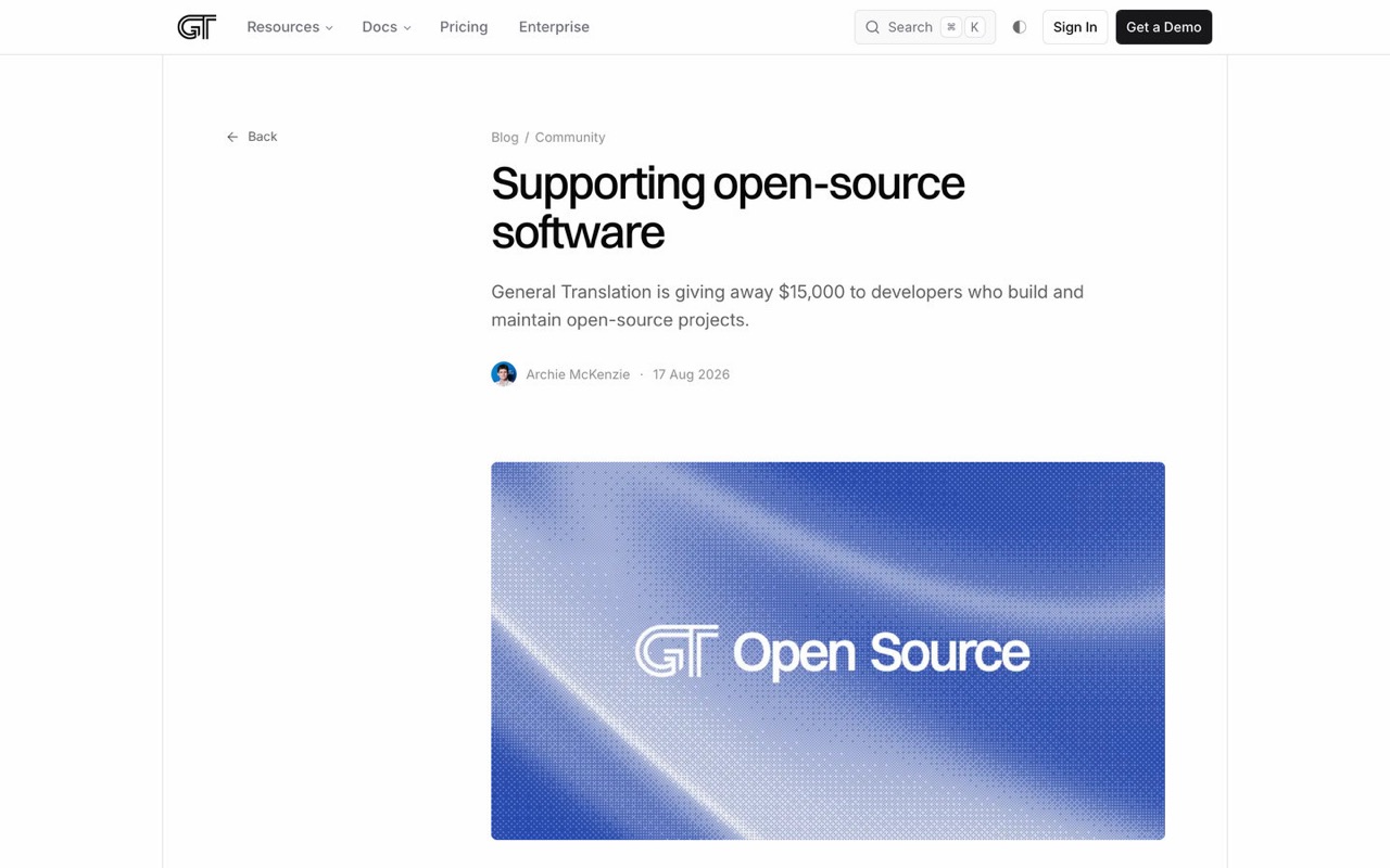 The blog post announcing the open-source grant program