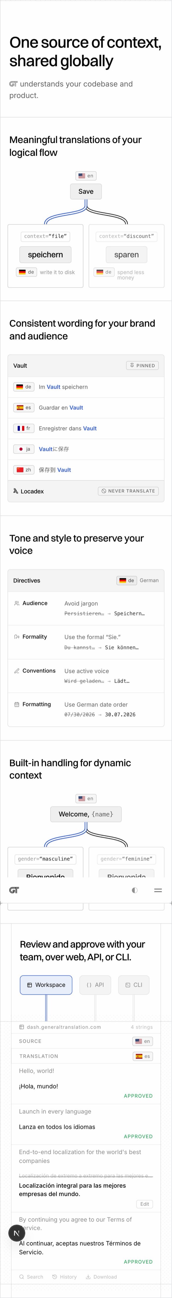 Context platform section: mobile, light theme