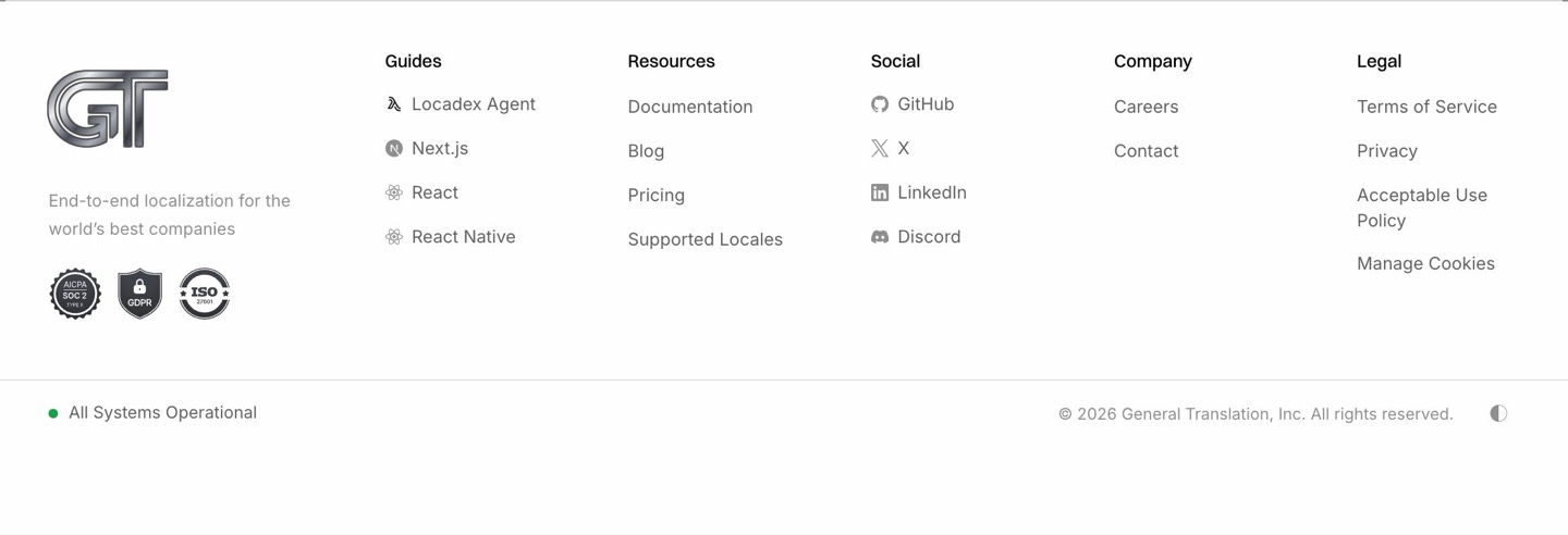 Footer section: desktop, light theme